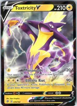TOXTRICITY V 070/192 HOLO REBEL CLASH POKEMON NM/M - Image 1