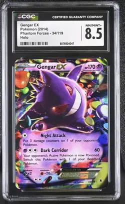 2014 POKEMON PHANTOM FORCES GENGAR EX #34 CGC 8.5 NEAR MINT #6076934047 - Image 1