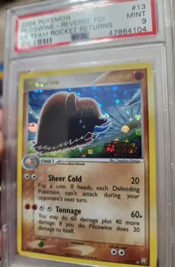 Pokemon Piloswine EX Team Rocket Returns Reverse Holo Rare #13 PSA 9 Mint - Image 2