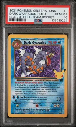 2021 POKEMON CELEBRATIONS CLASSIC COLLECTION #8 DARK GYARADOS-HOLO PSA 10 - Image 1