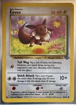 Eevee 51/64 Common Jungle Pokemon Unlimited Lightly Played - Image 1