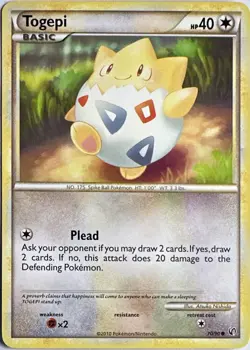 Togepi 70/90 Common HGSS Undaunted Pokemon Lightly Played - Image 1