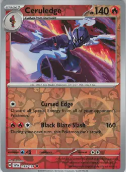 Ceruledge 035/191 Uncommon Surging Sparks Pokemon Reverse Holo Near Mint - Image 1