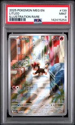 POKEMON MEG EN-MEGA EVOLUTION ILLUSTRATION RARE #139 - LITLEO 139/132 - PSA 9 - Image 1