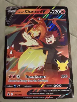 Pokemon Celebrations Lance's Charizard V Oversized Jumbo Promo SWSH133 NM SWSH - Image 1