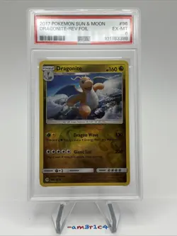 PSA 6 Dragonite Holo Reverse Foil 96/149 – 2017 Pokemon Sun & Moon Base Set - Image 1