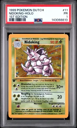 1999 POKEMON DUTCH 1ST ED #11 NIDOKING-HOLO PSA 1 - Image 1