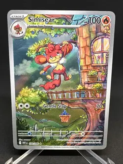 Simisear 100/086 Illustration Rare Pokemon Scarlet Violet White Flare English - Image 2