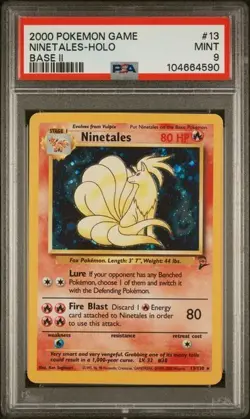 2000 Pokemon Game Base Set 2 Ninetales Holo #13 Mint PSA 9 - Image 1