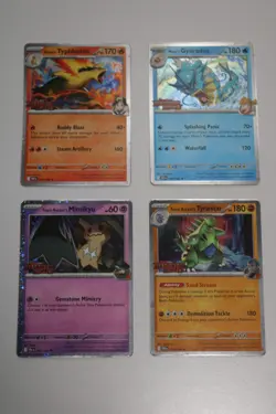 Pokemon TCG Destined Rivals Build And Battle Stamped Promos Set Of 4 Mimikyu LP+ - Image 1