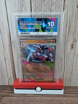 Pokemon Mega Charizard Ex Tin Mega Charizard X Black Star Promo #029 Ace 10 - Image 1