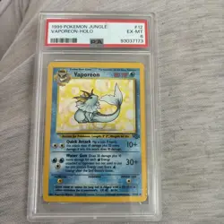 PSA 6 Vaporeon Holo 12/64 Jungle 1999 Pokemon WOTC EX-MT - Image 1