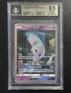 2017 POKEMON SHINING LEGENDS MEWTWO GX #78/73 BGS 9.5 WITH SUBGRADES - Image 1