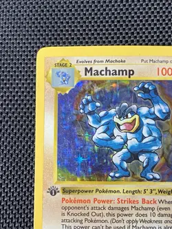Shadowless Holo 8/102 LP/MP 1999 Pokemon Base Set Machamp 1st Edition - Image 2