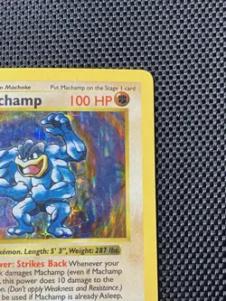 Shadowless Holo 8/102 LP/MP 1999 Pokemon Base Set Machamp 1st Edition - Image 3