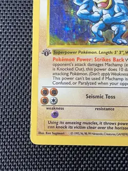 Shadowless Holo 8/102 LP/MP 1999 Pokemon Base Set Machamp 1st Edition - Image 5