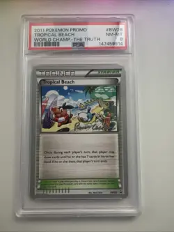 2011 Pokemon World Championship Deck Promo #BW28 Tropical Beach The Truth PSA 8 - Image 1