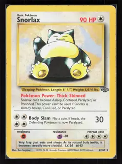 Snorlax (27) Unlimited Rare Pokemon Jungle 27/64 HP - Image 1