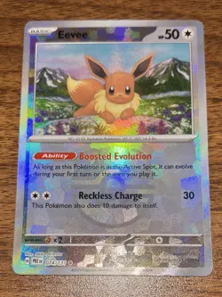 POKEMON TCG Prismatic Evolutions EEVEE Master Ball Reverse Holo Card 074/131 - Image 1
