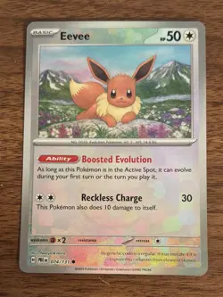 POKEMON TCG Prismatic Evolutions EEVEE Master Ball Reverse Holo Card 074/131 - Image 2