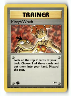 Pokemon Card Misty's Wrath 1st Edition LP Gym Heroes 114/132 - Image 1