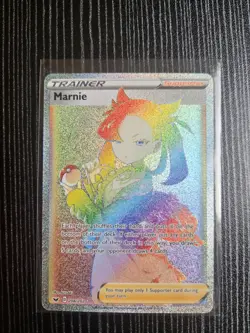 Marnie 208/202 Pokemon Sword And Shield Base Set Rainbow Rare Mint - Image 1