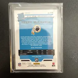 2019 Panini Donruss Optic -Rated Rookie Terry McLaurin #179 Aqua Prizm /299 (RC) - Image 2