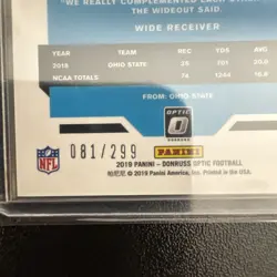 2019 Panini Donruss Optic -Rated Rookie Terry McLaurin #179 Aqua Prizm /299 (RC) - Image 3