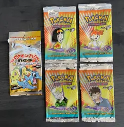 Pokemon Gym Heroes Booster Pack Art Set & japanese Neo EMPTY Vintage WOTC - Image 1