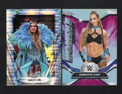 2026 Topps Chrome WWE Charlotte Flair Lot of 2 Cards Pulsar & Insert Refractor - Image 1