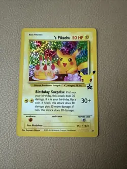 Pokemon TCG Birthday Pikachu Holo Card #24 Ultra Rare 25th Celebrations Edition - Image 1