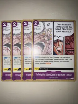 OP12-077 The ‘Extinguishes All Sound. X4 Playset One Piece Card Game TCG CCG Eng - Image 1