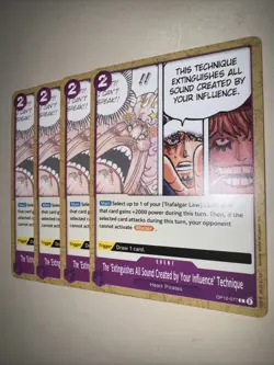OP12-077 The ‘Extinguishes All Sound. X4 Playset One Piece Card Game TCG CCG Eng - Image 3