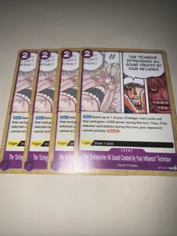 OP12-077 The ‘Extinguishes All Sound. X4 Playset One Piece Card Game TCG CCG Eng - Image 4
