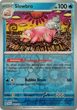 043/198 SLOWBRO REVERSE HOLO SCARLET & VIOLET POKEMON CARD - Image 1