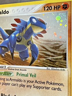 Pokemon TCG EX Sandstorm Armaldo Holo Rare Card 1/100 WOTC 2003 - Image 2