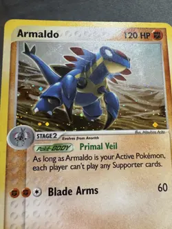 Pokemon TCG EX Sandstorm Armaldo Holo Rare Card 1/100 WOTC 2003 - Image 4
