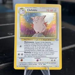 Pokemon TCG Clefable Jungle Holo Rare Card 1/64 Stage English Unlimited LP - Image 1