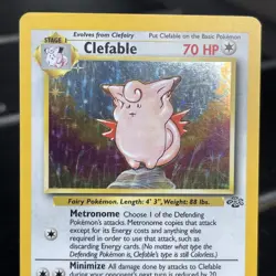 Pokemon TCG Clefable Jungle Holo Rare Card 1/64 Stage English Unlimited LP - Image 2