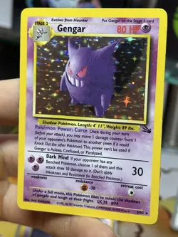 #5 Gengar 5/62 Fossil 1999 Holo Rare WOTC Pokemon Card TCG - Image 4