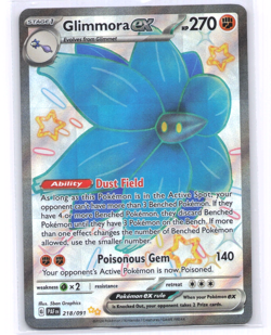 Pokemon TCG Glimmora EX 218/091 S&V Paldean Fates Holo Shiny Ultra Rare Card - Image 1