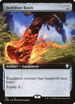 MTG: Magic: **FOIL Swiftfoot Boots Extended NM (Commander Legends)** - Image 1