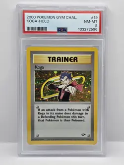 2000 Pokemon Gym Challenge Unlimited Koga Holo #19 PSA 8 NM-MT - Image 1