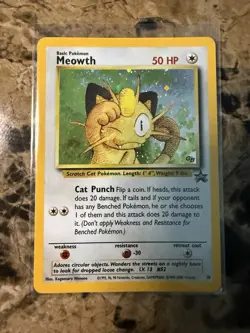 Pokemon TCG Meowth Wotc Promo Holo 10/53 50 HP Basic English 2000 Card - Image 1