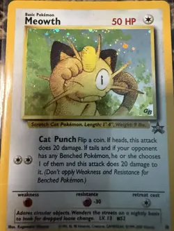Pokemon TCG Meowth Wotc Promo Holo 10/53 50 HP Basic English 2000 Card - Image 2