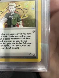 Pokemon Lt. Surge Trainer Gym Heroes TCG 017/132 With Swirl PSA 8 - Image 4
