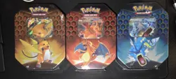 Set of 3 Pokemon Hidden Fates Tins - Charizard, Gyarados, and Raichu - Sealed - Image 1