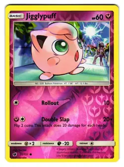 Jigglypuff 71/111 Common Crimson Invasion Pokemon Reverse Holo Near Mint - Image 1