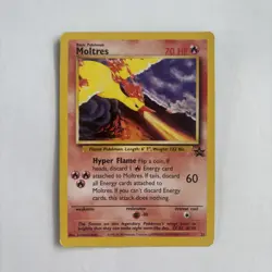NM Pokemon MOLTRES Card BLACK STAR PROMO Set #21 Legendary Fire Bird Movie WOTC - Image 1