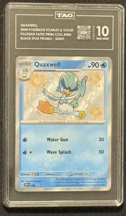 Pokemon Quaxwell Shiny Black Star Promo 083 Paldean Fates TAG 10 GEM MINT - Image 1